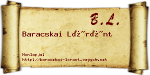 Baracskai Lóránt névjegykártya