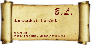 Baracskai Lóránt névjegykártya