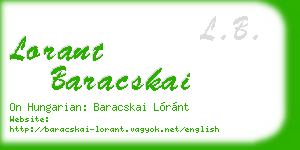 lorant baracskai business card